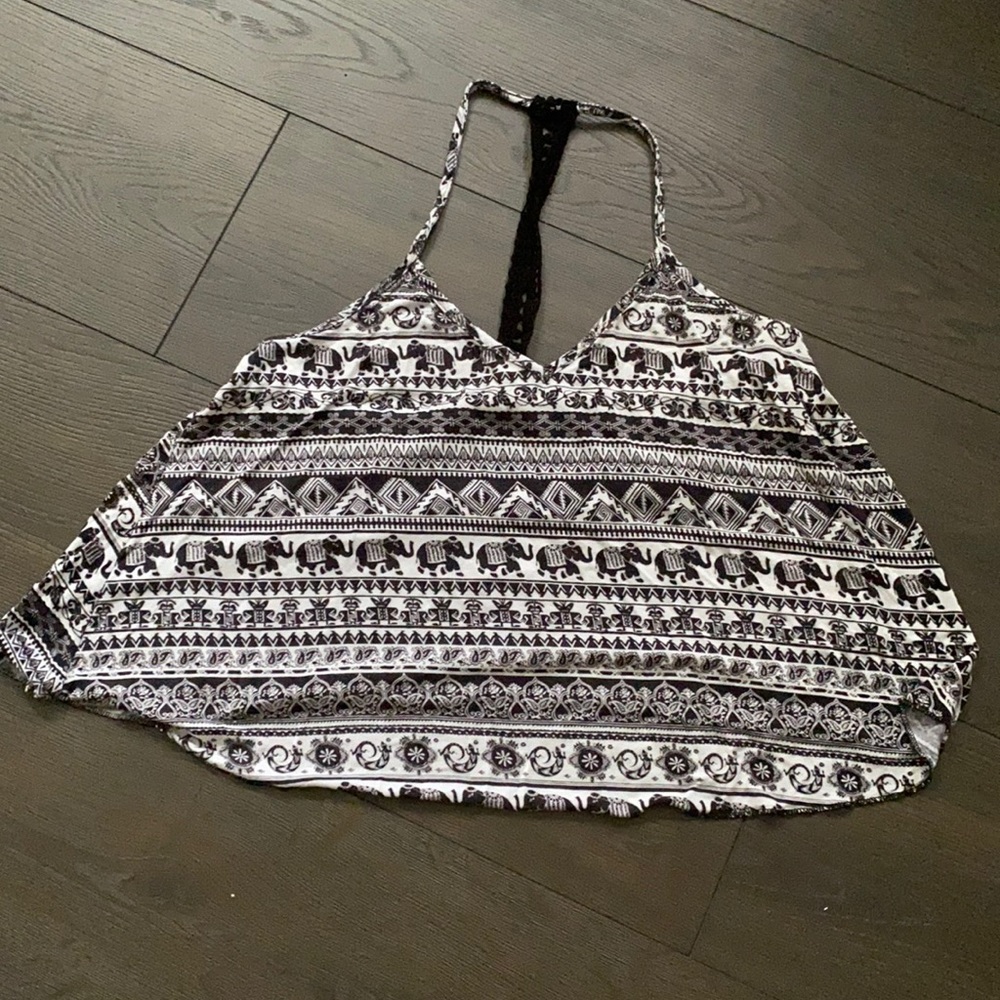 T back, black and white tank